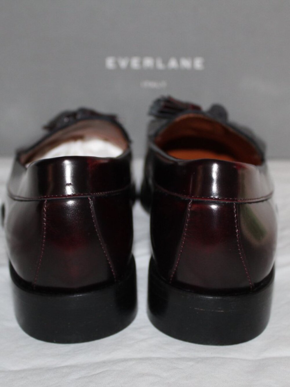 NWB Everlane Cordovan Tassel Fringe Loafers Flats Slip Ons Leather 9.5 - Picture 3 of 8